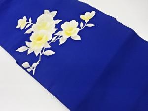 塩瀬手描き椿模様名古屋帯